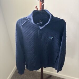 L.L. Bean Navy Quilted Pullover